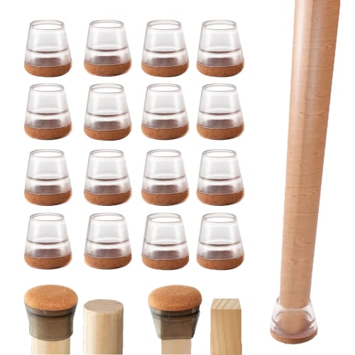 ALEBANA Silicone Chair Leg Covers, Scratch-Resistant, Thick Bottom, Compatible with Slanted Legs, Rounded and Square Legs, Universal Fit, 16-Pack (Sma