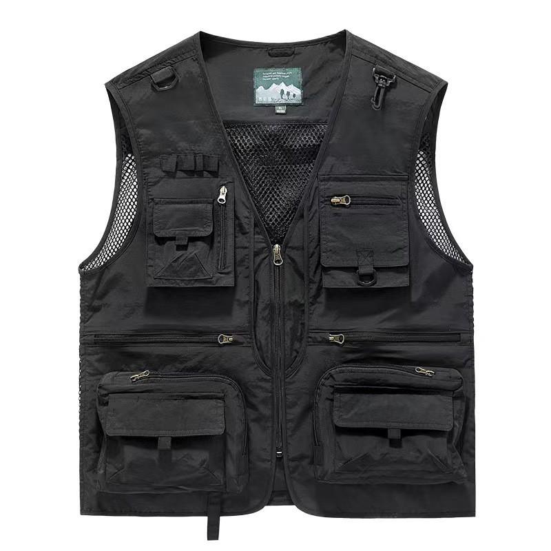 Mens Lightweight Utility Vest With Multiple Pockets Outdoor Photography Fishing Hiking