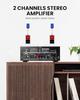 Moukey MAMP3 Home Audio Amplifier, 2.0-Channel Stereo Receiver with Bluetooth 5.3, Full-Featured Remote, FM, RCA, USB, Two Mic Inputs, 300W Peak Outpu