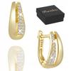 Gold Silver Earrings Sterling Silver 925 With Zirconia English Clasp