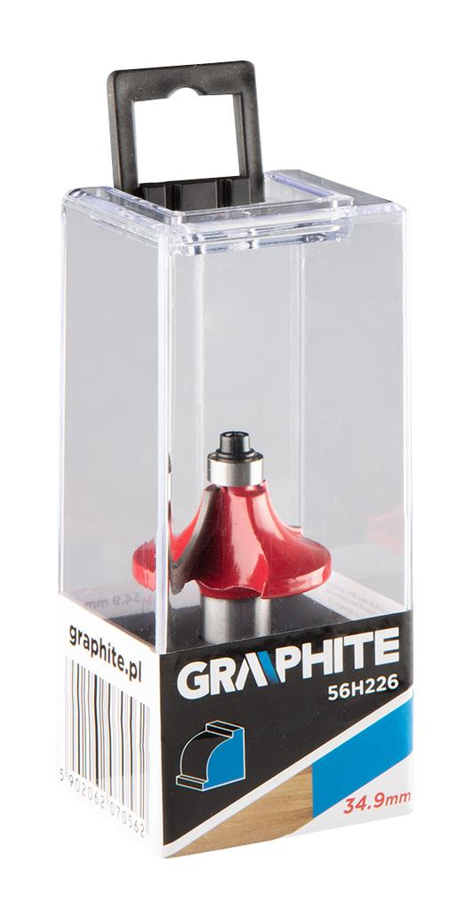 Shape cutter with bearing, rounding, HM, 34.9 x 15.4 mm, 12 mm shank