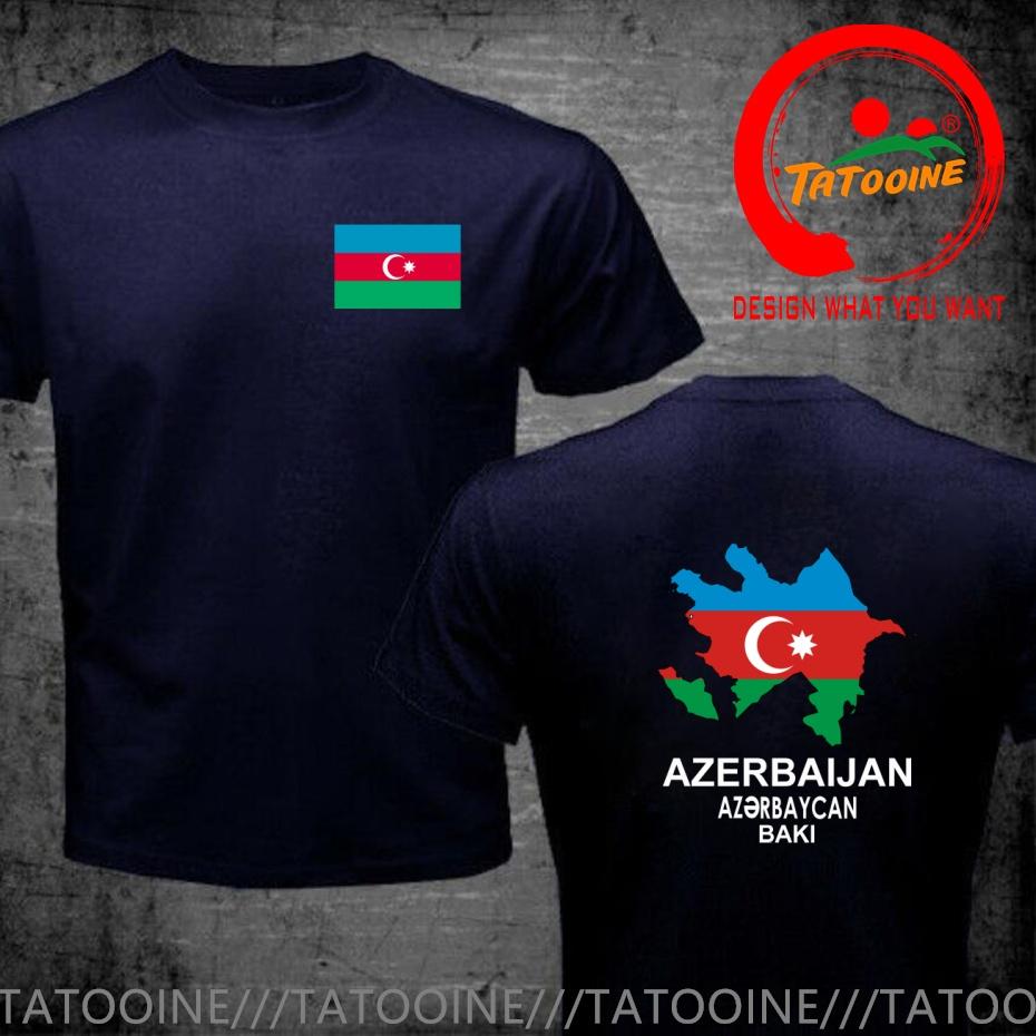 Lustiges Design Aserbaidschan Flagge Karte Shirt Unisex Mode Trendig Freizeitkleidung Stilvolle Oberteile T-Shirt Freizeit-T-Shirt Unisexs T-Shirt