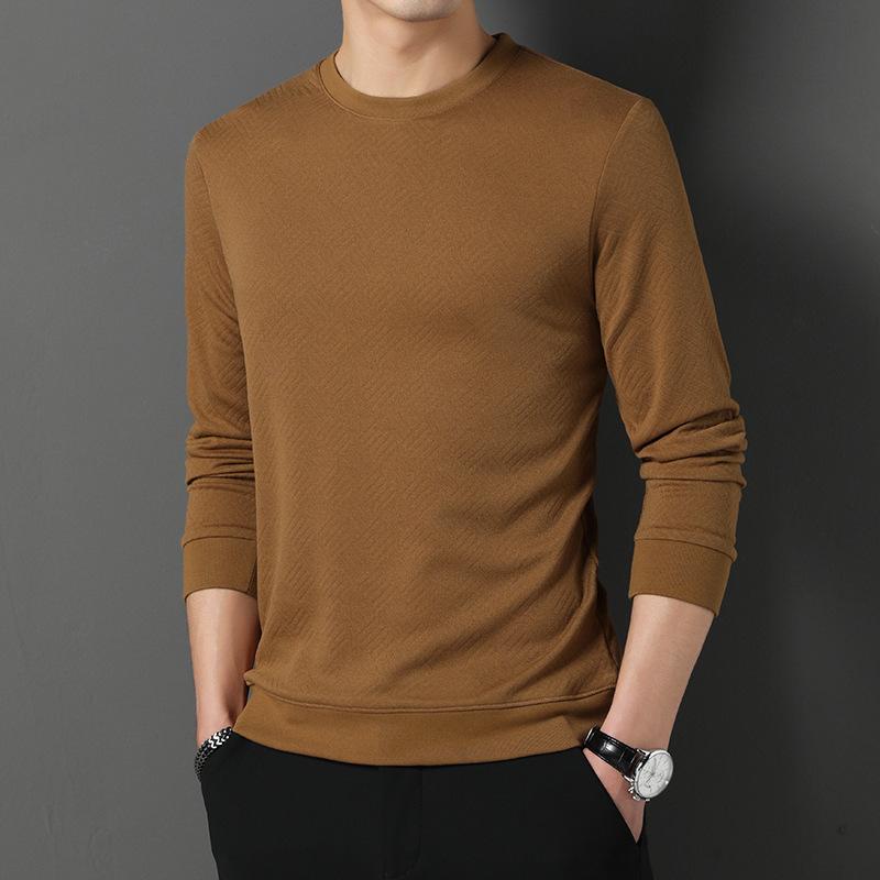 New Sweatshirt Men's Casual Solid Color Round Neck Spring New Trendy Fashion Youth T-shirt
