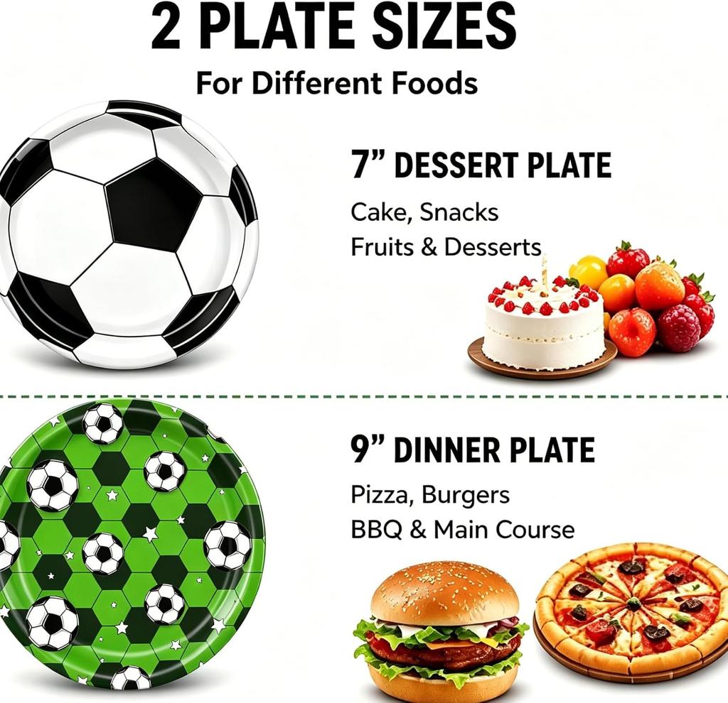 Football Party Kit 80 Pieces for 20 Guests: Sturdy Disposable Plates Cups Napkins for Birthdays Sports Celebrations Game Day Gatherings