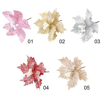 1Pcs 24CM Artificial Flowers Christmas Decoration Xmas Tree Pendant Ornament for Home Room Decor New Year 2026 Gift Accessories
