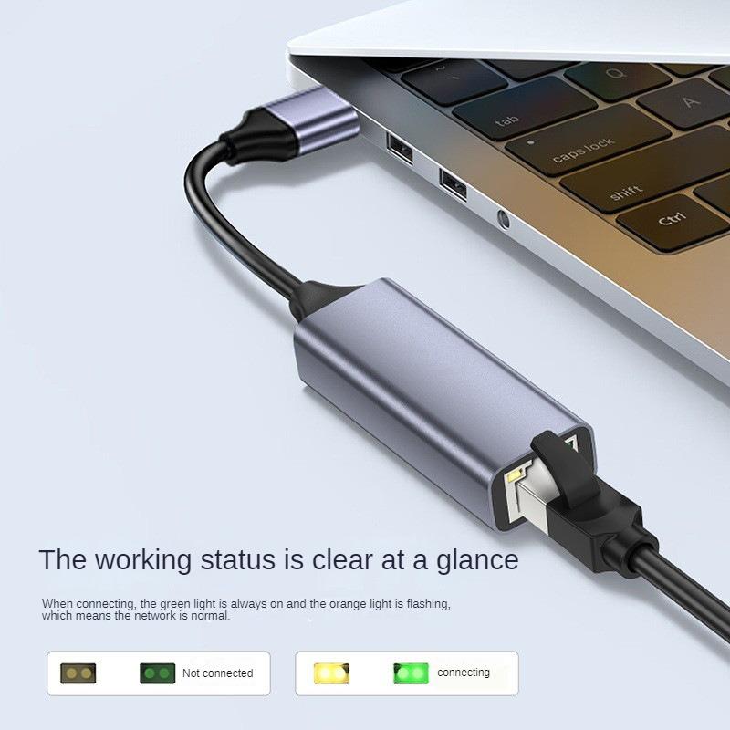 USB 3.0 2.0 Ethernet Adapter USB PC Internet USB 1000Mbps Network Adapter RJ45 Type-C Gigabit 2.5G USB To RJ45 for Laptop/Tv Box