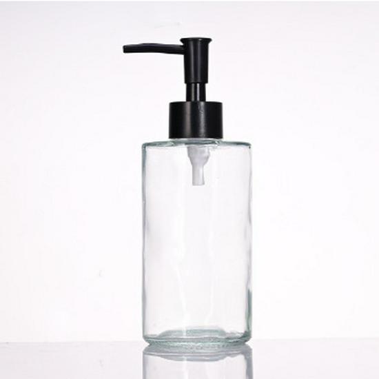 Marble Glass Liquid Soap & Shampoo Dispenser - Press-Type, Refillable, Thickened Bottle