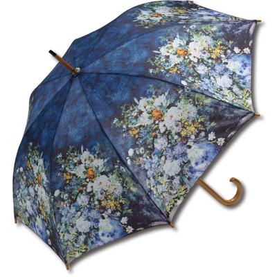 YouPower 58cm Wooden Automatic Opening Masterpiece Umbrella, Multicolor, (Rib Length), Umbrella, Series Renoir's "Large Vase" AU-02208