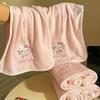 Cartoon Niedliche KT Katze Damen Korallenfleece Badetuch Set mit Kapuze