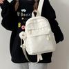 Leisure campus solid color high school student schoolbag new small fresh nylon travel backpack outside