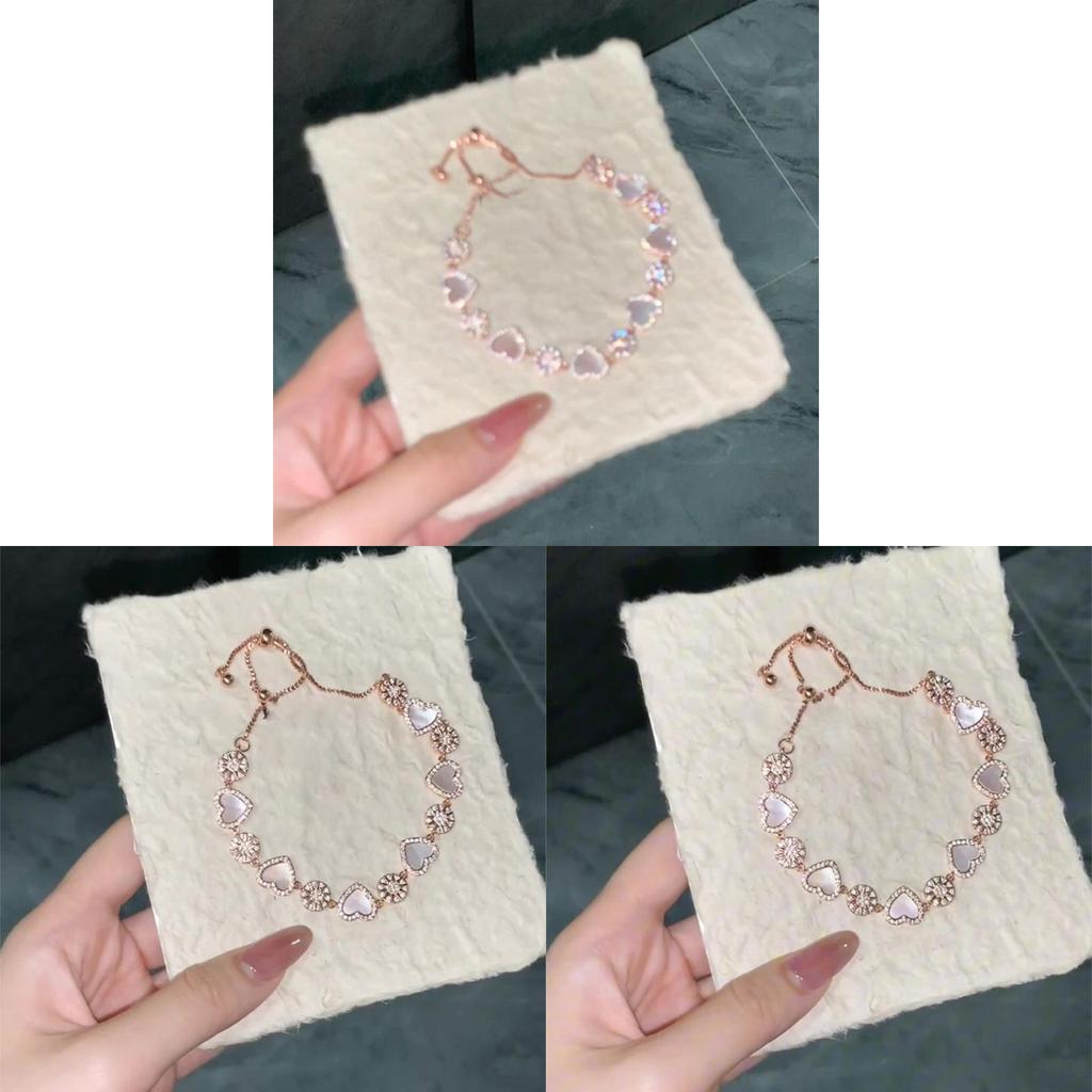 Handcrafted Heart Shape Adjustable Bracelet With Copper Plastic Material For Girls Gift Ideas