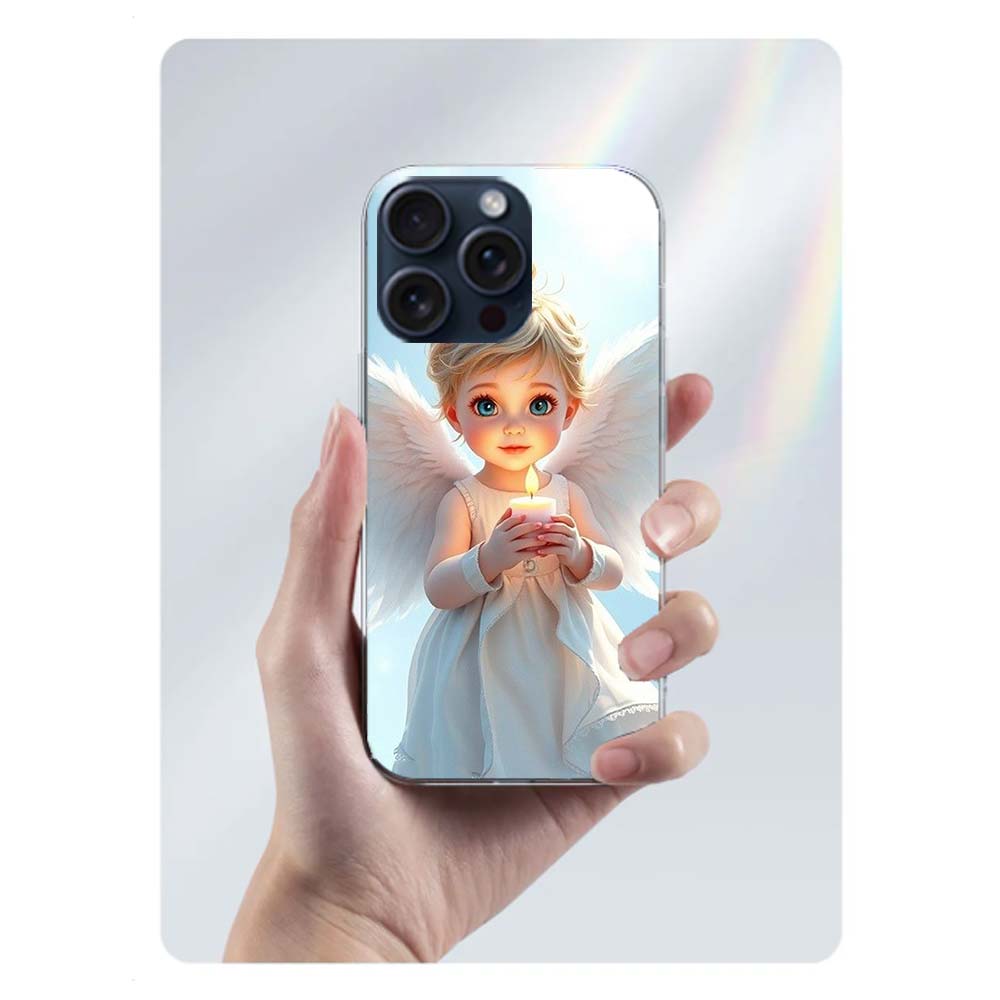

Beautiful AngelClmj Beautiful Angel Clear Phone Case For Iphone 17 Air 16 Pro Max 15 Pro 14 Plus 17E 16E 11 13 12 Mini Cover Cas iPhone 14(iPhone 13)