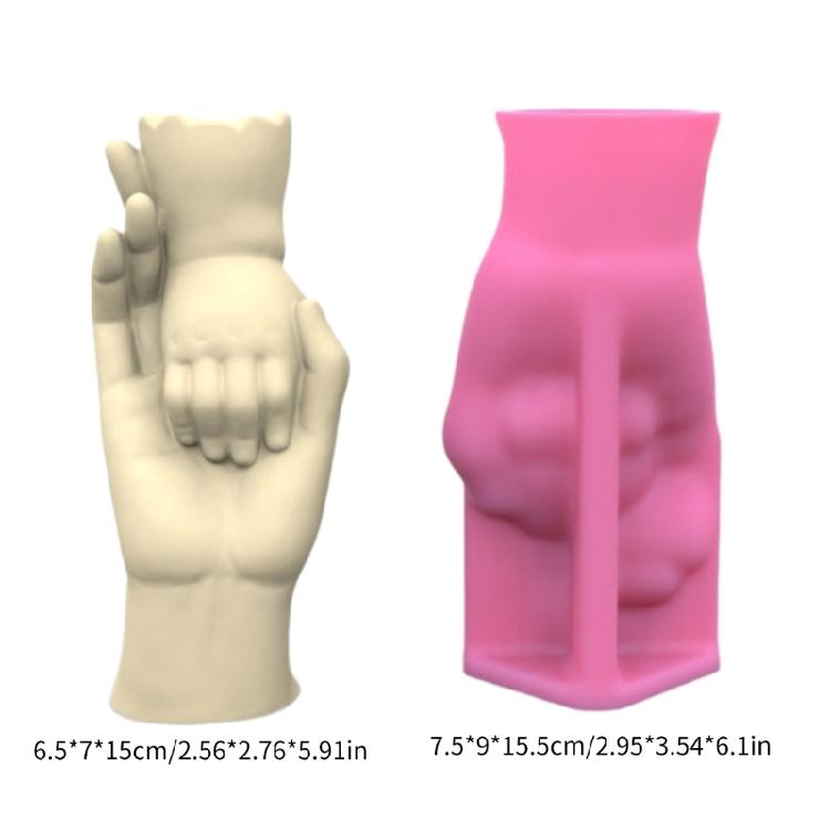 Unique Resin Molds Silicone Craft Mould Flexible Vase Moulds Hands Shape Jewelry Jar Mould Perfect for Hands-Making Vase