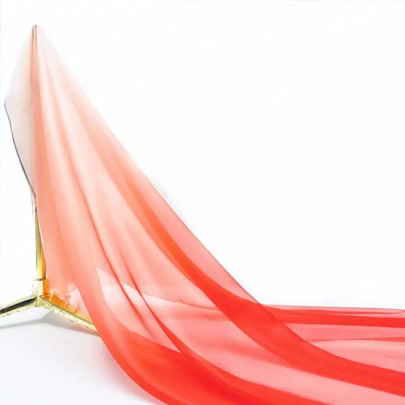 30D Szyfon Tencel Kolor Gradientowy Cienka Tkanina Ubrania Sceniczne Sukienki Koszule DIY Dekoracja Domu 100x150cm