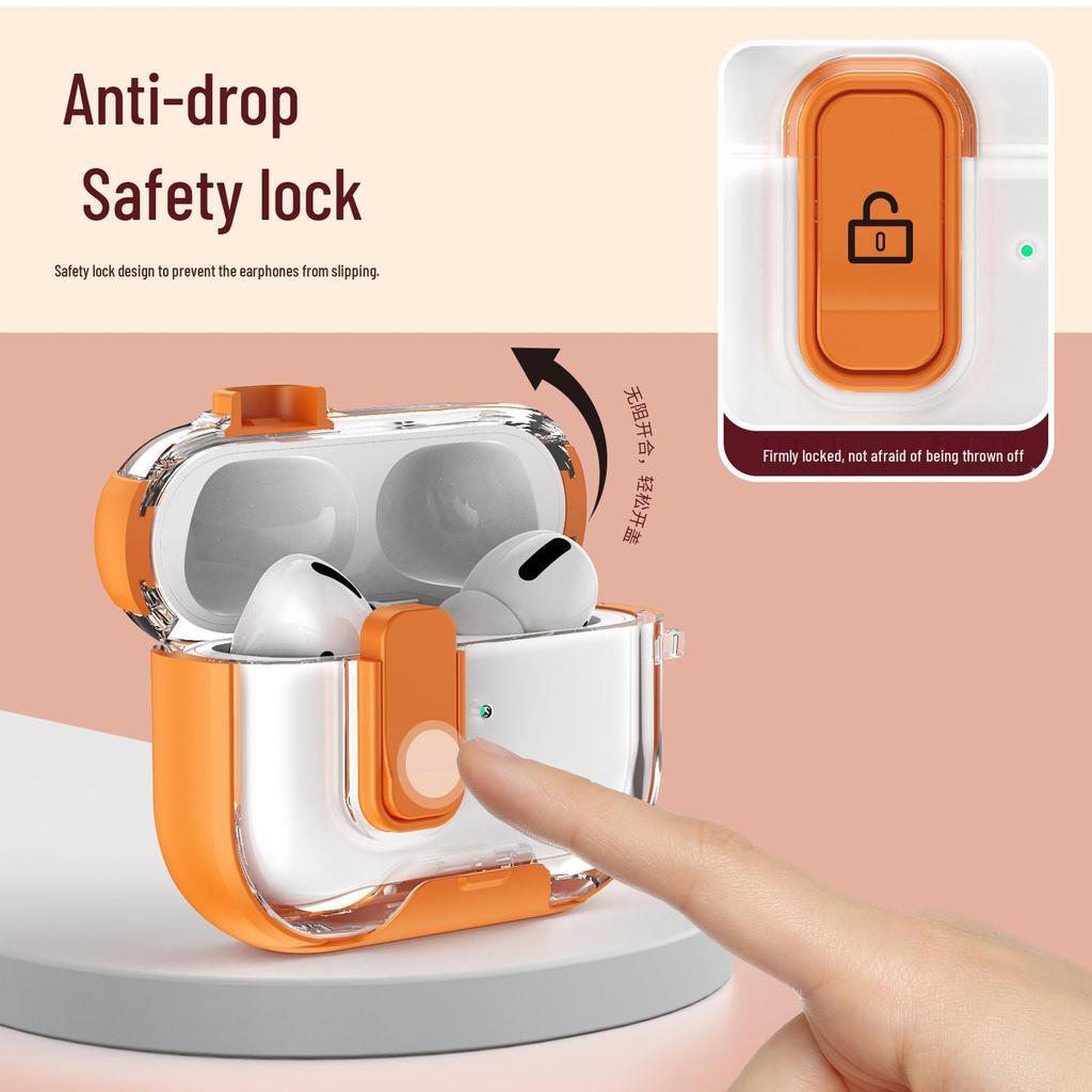 Transparent Color-Block Protective Case with Stand for AirPods Pro 2nd Gen