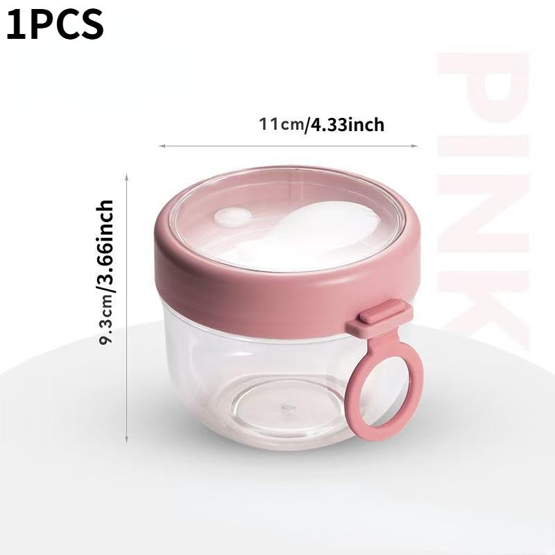 

Портативный стакан для завтрака с герметичной крышкой, миска для овсянки на ночь с ложкой, миска для салата, пригодная для микроволновой печи, стакан для йогурта, бутылка для молока 600ml