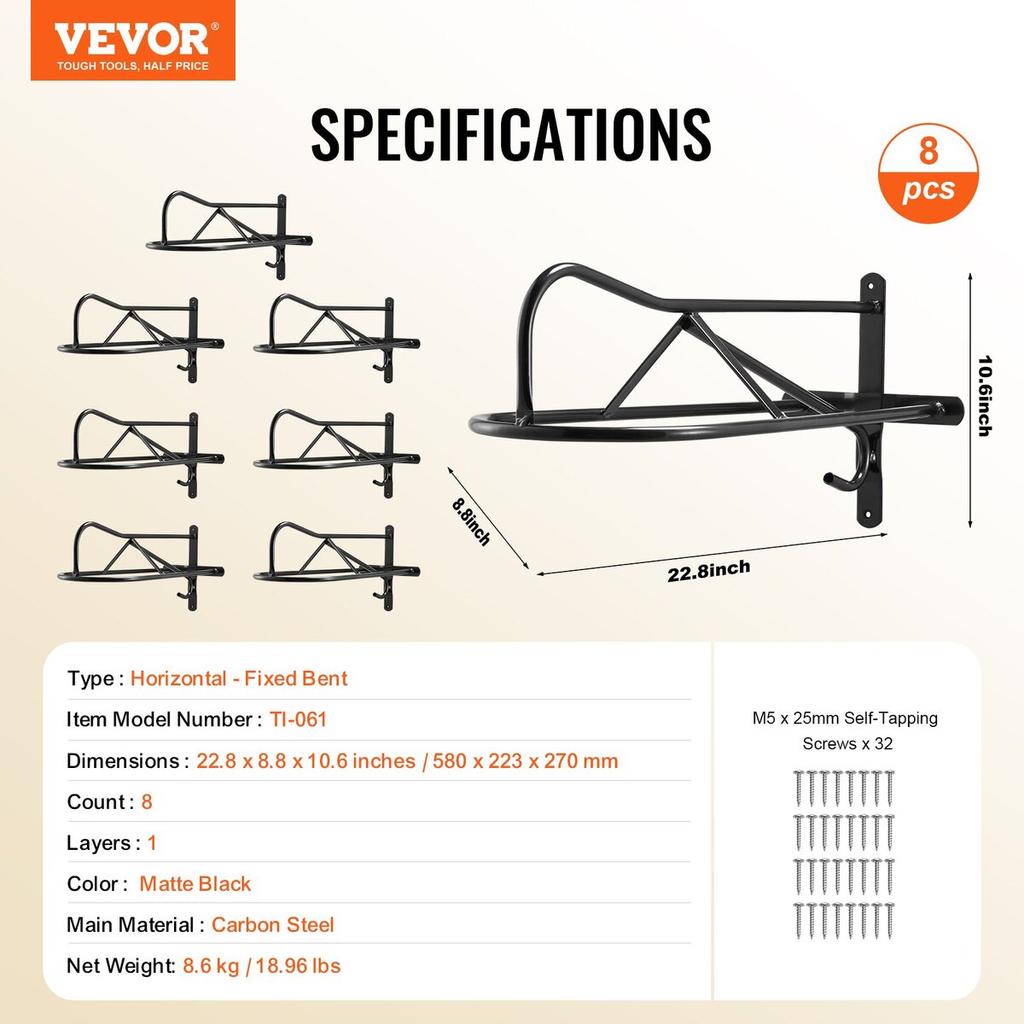 Wall Mount Saddle Rack with Pad Bar 8 Packs Horse Saddle Rack Stand
