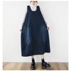 DIMANAF Women Plus Size Denim Dress Sleeveless Maxi Long Dress Cottton Vintage Loose Casual Dresses