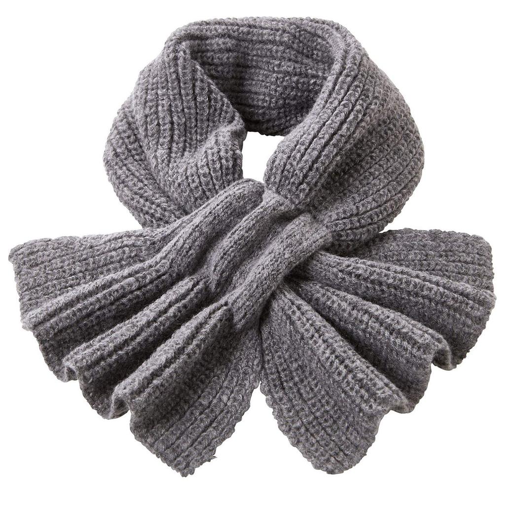 Cogit Gorgeous Knit Scarf, Ash Gray, 38cm Neck Circumference, Easy to Wear, Warm, Compact