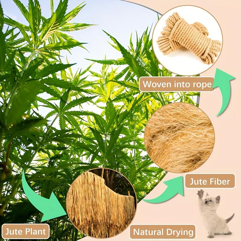 33ft Natural Jute Scratching Post Replacement Rope- 1/ 4inch Odorless Jute Rope, Suitable for Trees and Towers
