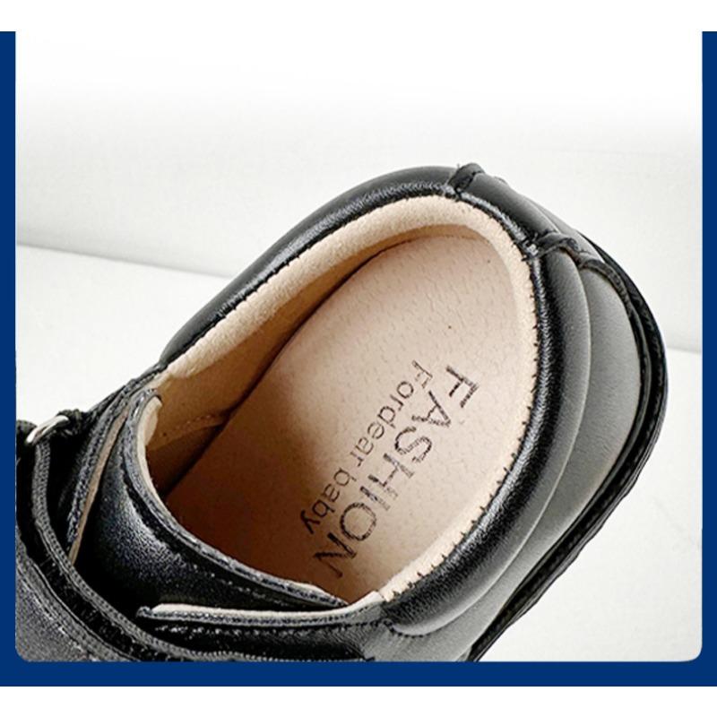 Vintage Classic Boys Leather Shoes Soft Sole Children's British Style Boys Show with Suit Black Shoes