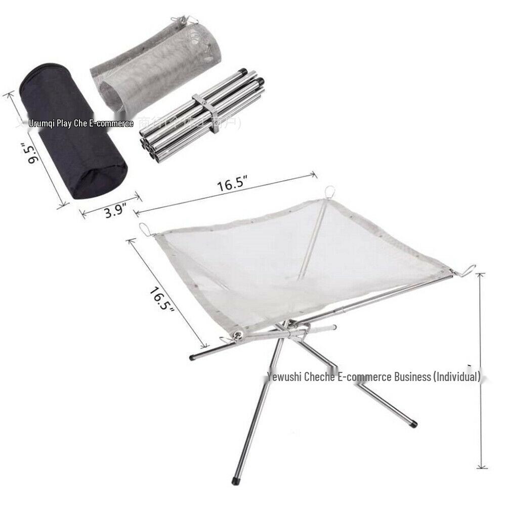 Portable Folding Fire Pit and Campfire Grill Rack