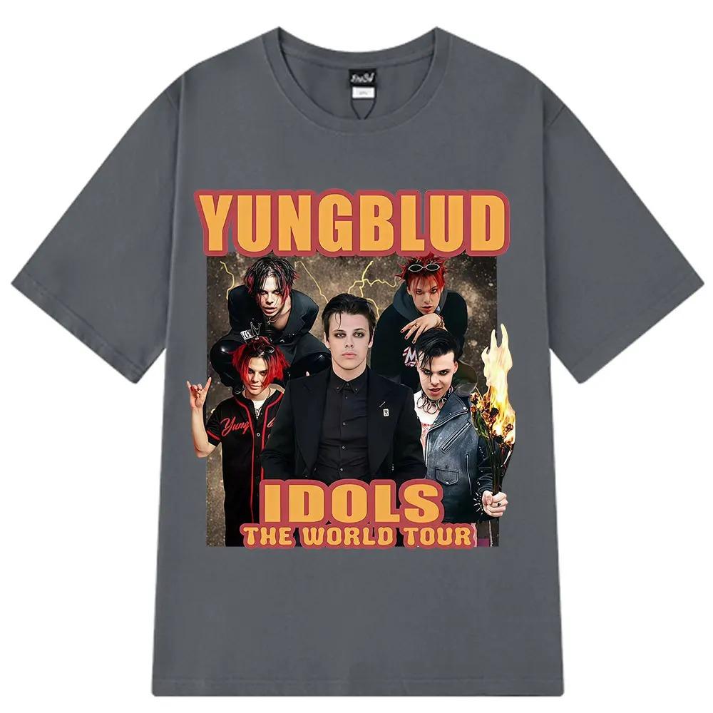 Rapper Yungblud IDOLS World Tour 90s Vintage Graphic TShirt Unisex HipHop Short Sleeve Casual Cotton Women And Men TShirt