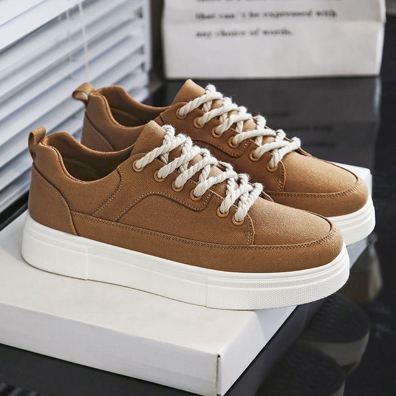 Canvas men's shoes 2025 new niche design versatile casual board shoes student sports black cloth shoes trendy shoes