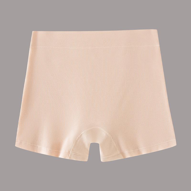 Ribbed Women's Safety Shorts: Breathable, Non-Chafing Boxer Briefs with Cotton Crotch & Anti-Exposure Design