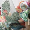Summer Tropical Rainforest Plants Tulle Window Curtains for Bedroom Luxury Home Decor Drapes in Living Room Chiffon Panels
