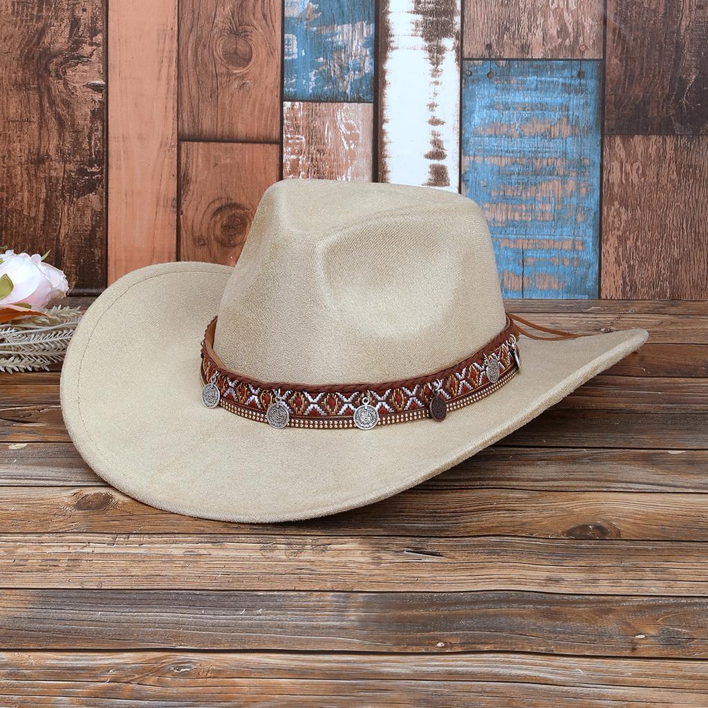 Western Cowboy Hat Summer American Vintage Big Brim Shade Sun Protection Hat Outdoor Hiking Hiking Hat Jazz Hat