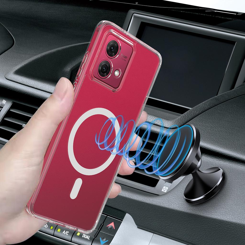 Pro Motorola Edge 40 Neo 5G Průhledný kryt na telefon Kompatibilní s MagSafe TPU+Akrylový zadní kryt