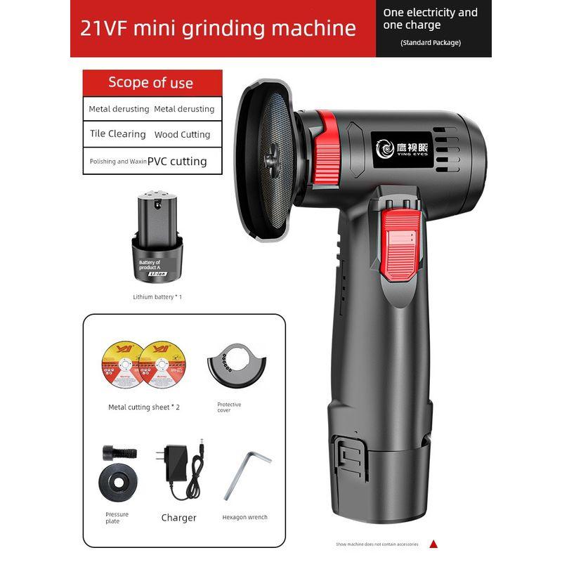 

Мини литий-ионная угловая шлифмашина Мини маленькая бытовая аккумуляторная отрезная машина Шлифовальная машина Электрическая ручная мельница Полировальная машина 21VF mini grinding machine (one electric standard