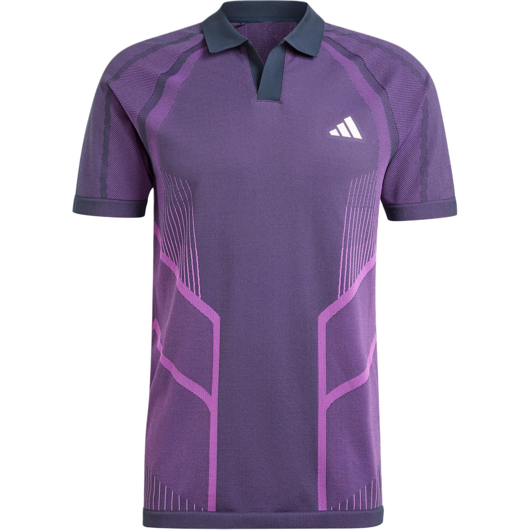 adidas Tennis Pro Seamless AEROREADY FreeLift Polo Shirt Asia Sizing Purple Navy Men s IM8894 S