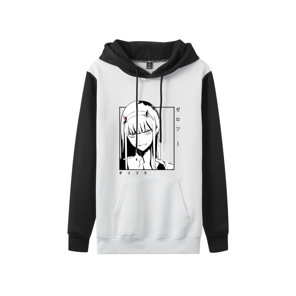 Zero Two Darling in the Franxx Colorblock Hoodie - Herbst/Winter Lässiger Anime Pullover