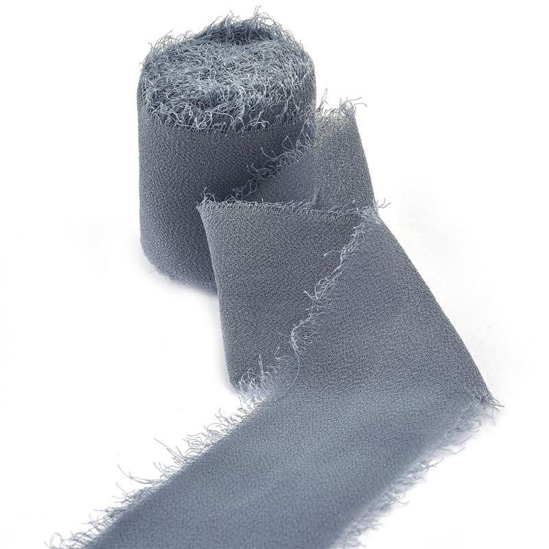 5M Handgefertigtes Ausgefranstes Satin Chiffon Seidenband Für Hochzeitseinladung Verpackung Sträuße Geburtstagsfeier Dekorationen Geschenke