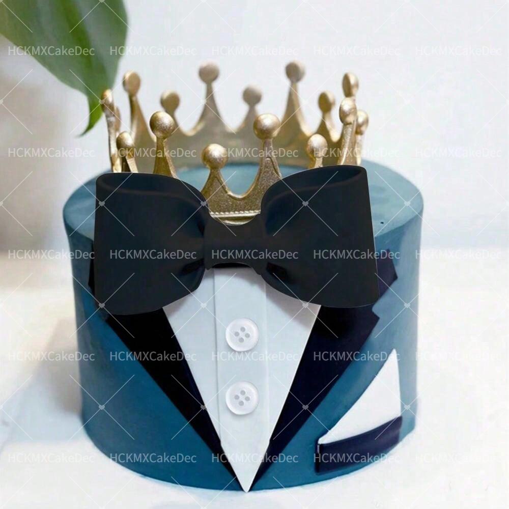 

3 набора Костюм для папы на День Рождения Мужской Костюм Галстук-бабочка Топпер для торта на День Отца Вечеринка по случаю Дня Рождения Торт Десерт Выпечка DIY Украшение Подарок 3 sets оливковый