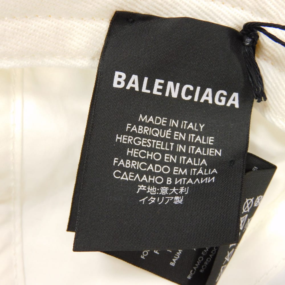 Used 11221 Logo Visor Cap 531588 410B2 9060 7919 L 23.2" Black Baseball Cap with Velcro and Cotton Fits White Men's