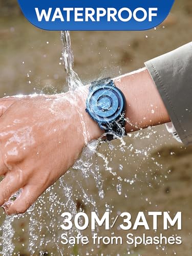 EUTOUR Men's Magnetic Watch with Ball Bearing Design, Quartz Movement, Minimalist Casual Design, Waterproof, 40mm, Black Dial, Black Stainless Steel B