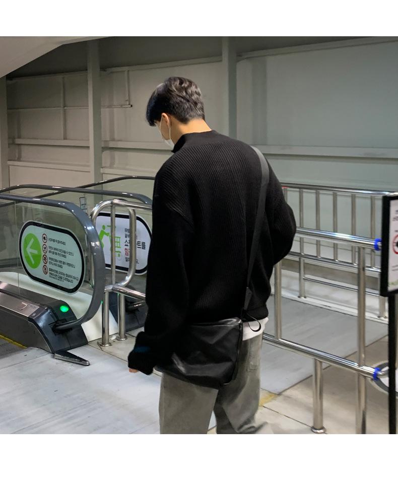 Herren Strickjacke im koreanischen Stil mit halbem Reißverschluss: Herbsttrend, gutaussehender & vielseitiger Strick-Rollkragenpullover mit Stehkragen.