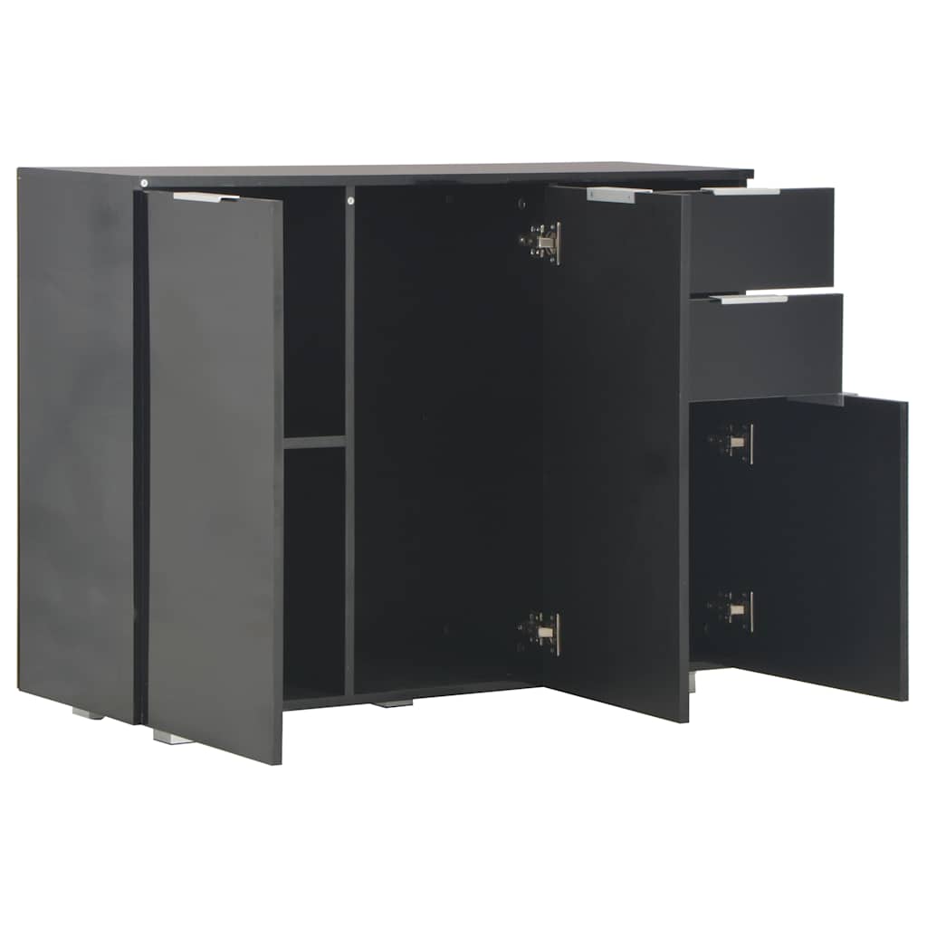 Sideboard High Gloss Black 107 x 35 x 80.5 cm