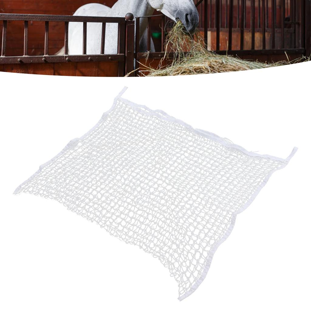 Hay Net Bag PE Woven Rope Mesh Hole Bag Horses Slow Feeder Forage Storage Pouch White 60x90cm / 23.6x35.4in