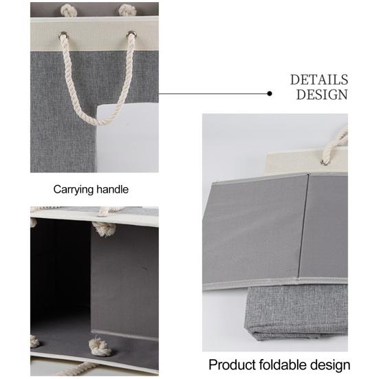 Basket Handle Large Portable Cotton Rope Foldable Stair Capacity Heavy Duty Fabric Carpeted Wooden
