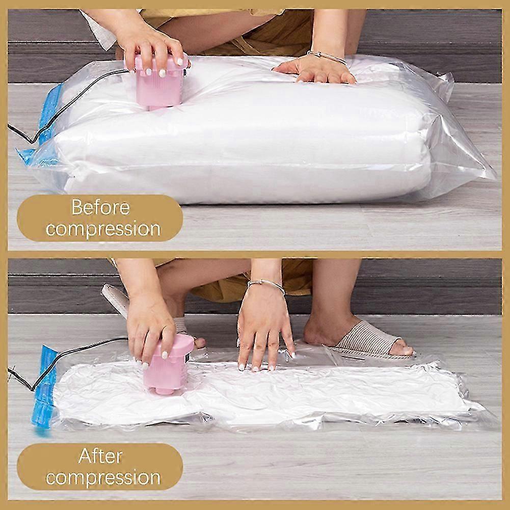 Clear Vacuum Storage Bags for Quilt Clothes Dustproof Luggage Vacuum Compression Bags for Travel