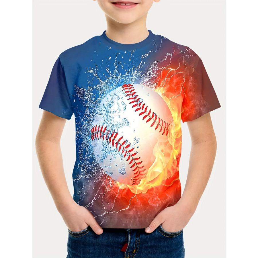Baseball T-Shirt for Boy Short Sleeve Children's Clothing Boys Summer Casual T-Shirt O-Neck Girl Clothes Fashion Child T-Shirt