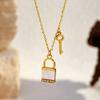 Gold Furnace Craft Necklace Star Moon Sun Pendant Electroplated Titanium Steel Fade Resistant Jewelry