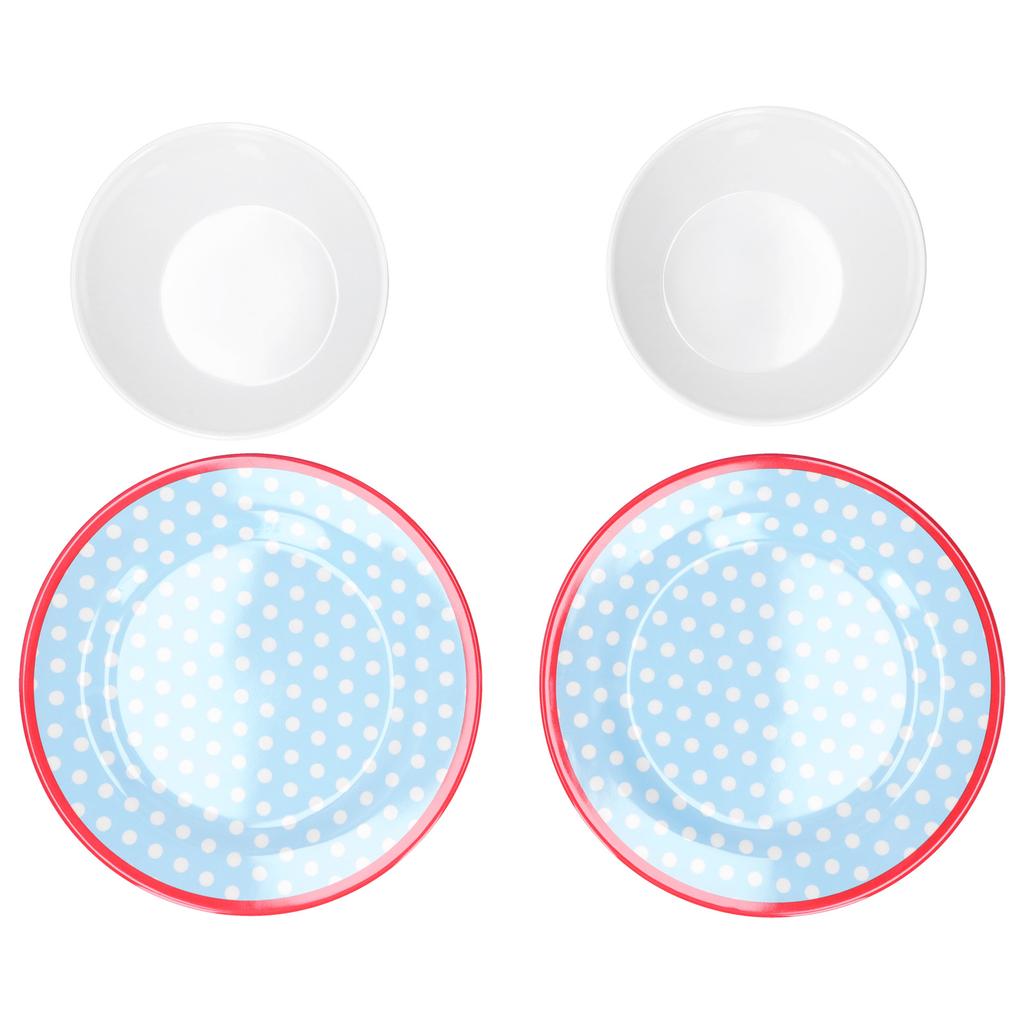 4Pcs Set Salad Fruit Plate Dish Bowl Set Dinnerware Tableware for Home Restaurant Supplies