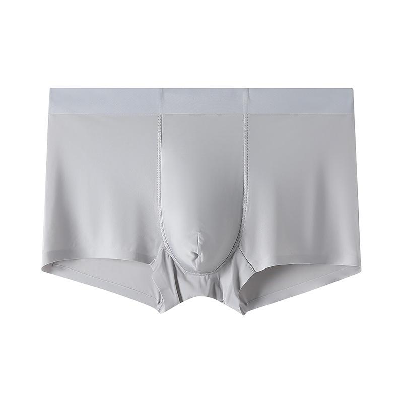 Plus-size Men's Summer Thin Ice Silk Graphene Antibacterial Crotch Non-mark Flat Angle Briefs