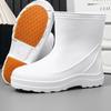 eva non-slip waterproof rain boots unisex winter warm light work shoes medium tube bag head water boots factory S