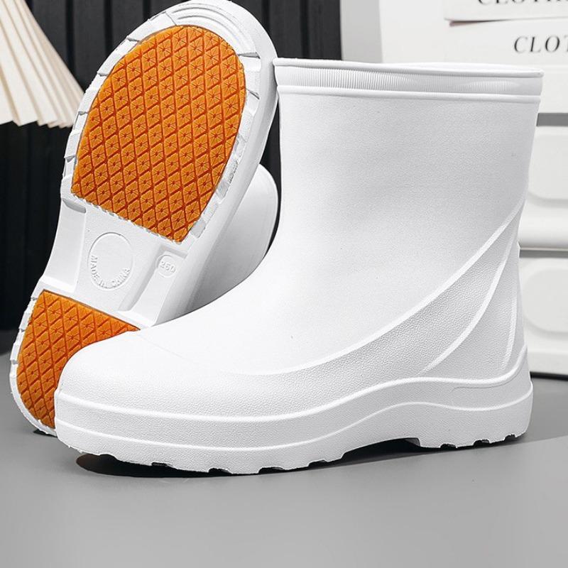 eva non-slip waterproof rain boots unisex winter warm light work shoes medium tube bag head water boots factory S